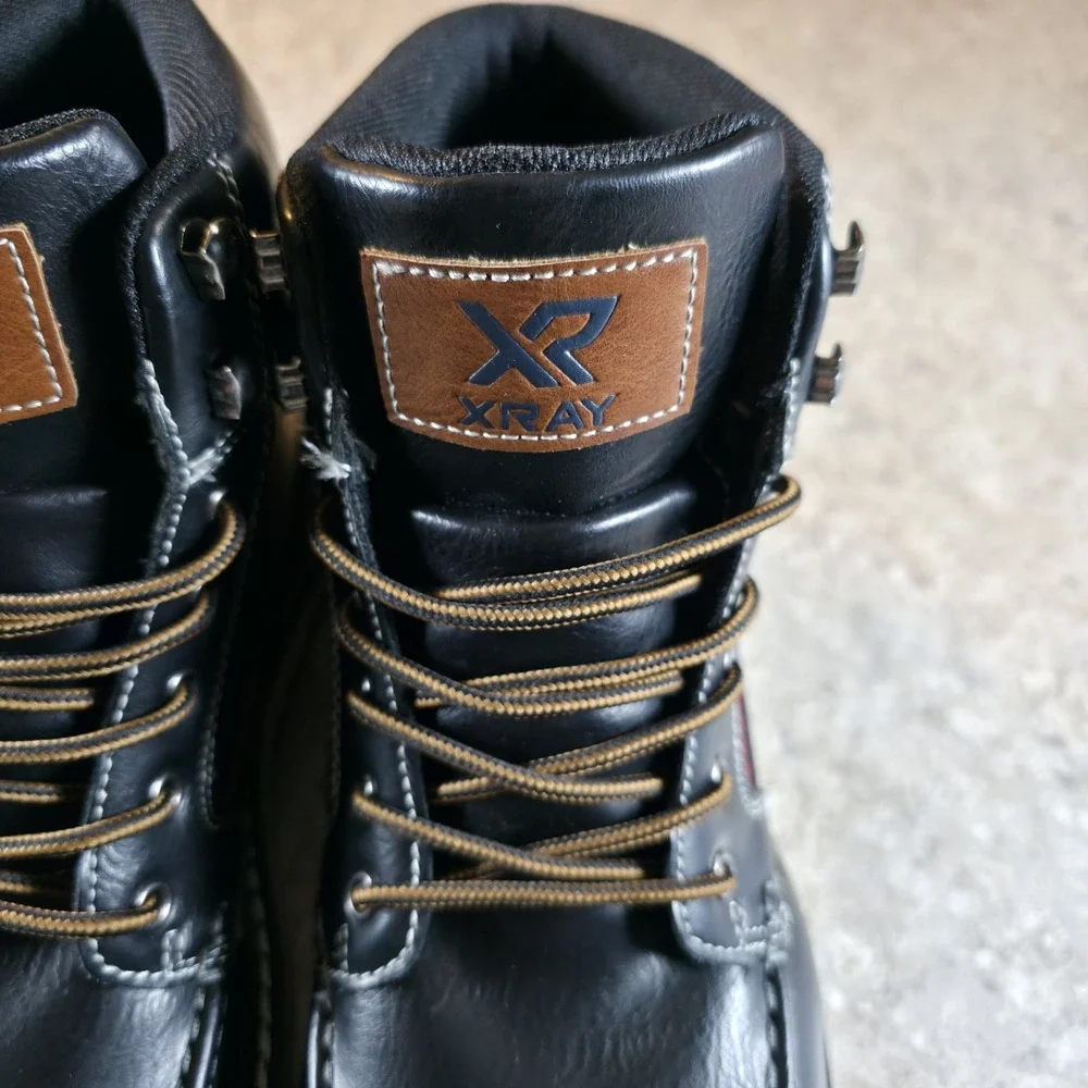 XRAY Men's Dover Faux Leather Lace Up Casual Ankle Boot Shoes Black Size 12 New